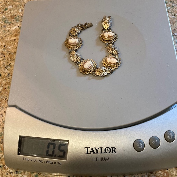 Antique Victorian CAMEO 800 Silver Filigree Shell Bracelet 4 Cameos - Picture 14 of 14